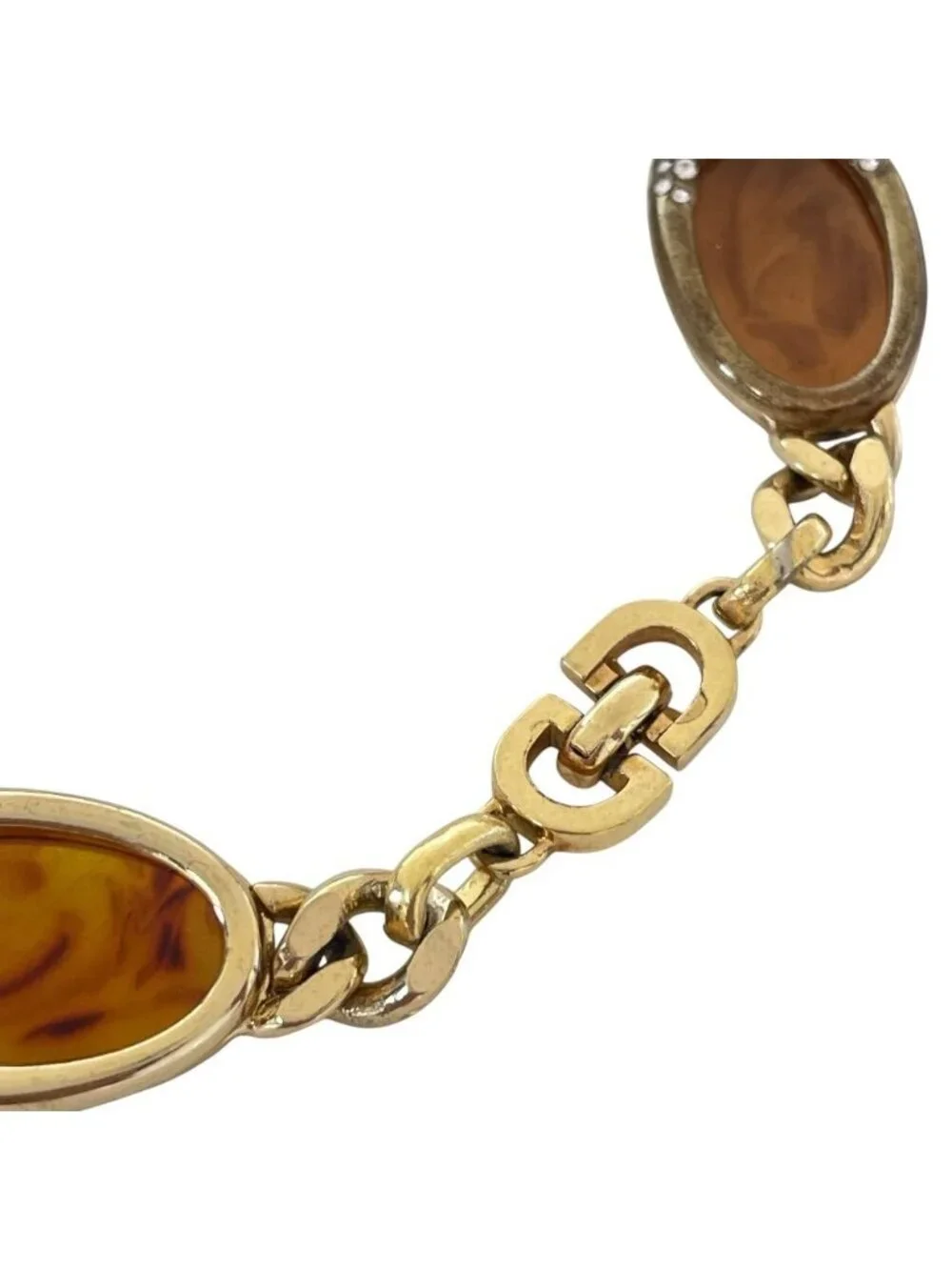 Dior Vintage Bracelet Amber Metal Gold